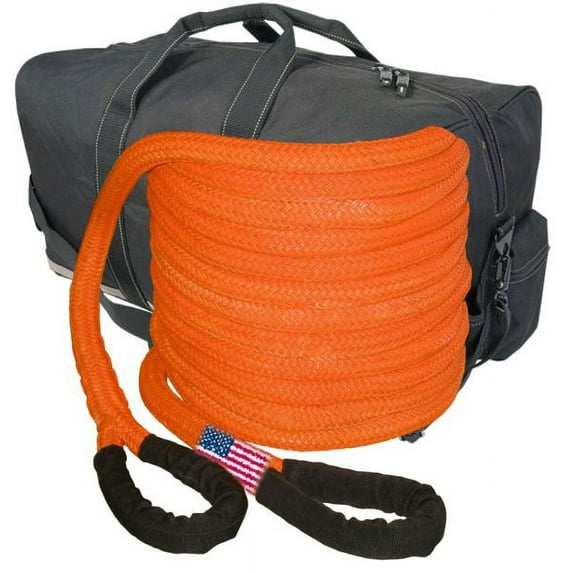 USA-USA-USA 1-1/2 inch X 30 ft "Safety Orange" Kinetic Energy RECOVERY ROPE with Heavy-Duty Carry Bag (Bigger Truck RECOVERY)