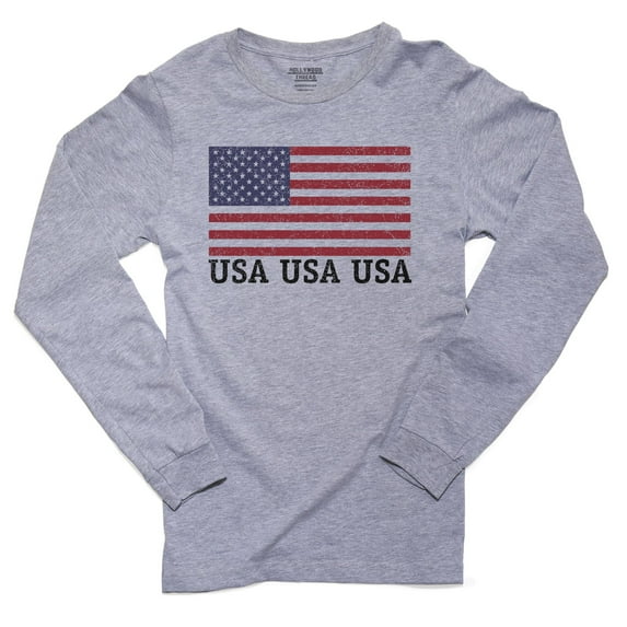 USA USA USA - Olympic Games - Rio - Flag Men's Long Sleeve Grey T-Shirt
