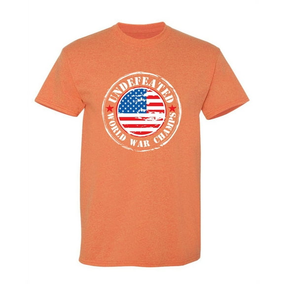 USA Undefeated World War Champs Political Sarcasm Mens Tshirt For Novelty Sarcastic Graphic Tees Lover Humor Funny T Shirt