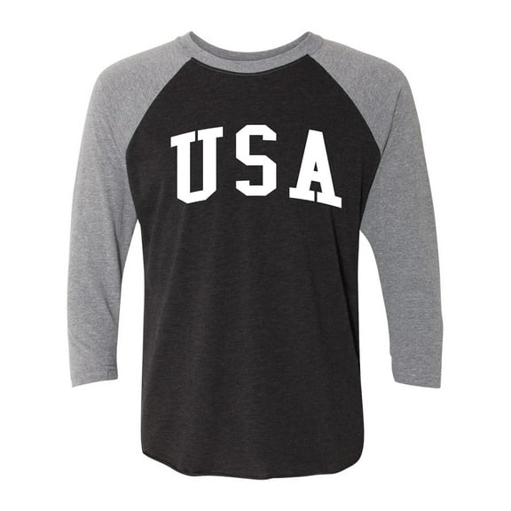 USA Unisex 3/4 Sleeve Baseball Raglan Tee