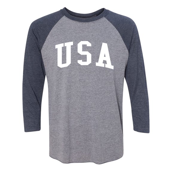 USA Unisex 3/4 Sleeve Baseball Raglan Tee