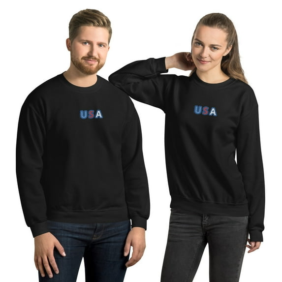 USA Unisex Sweatshirt (Black, S)