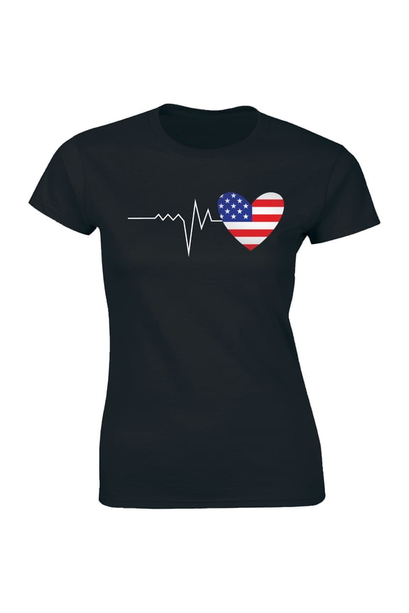 USA United State Of America Heartbeat - My Patriotic Women's T-Shirt