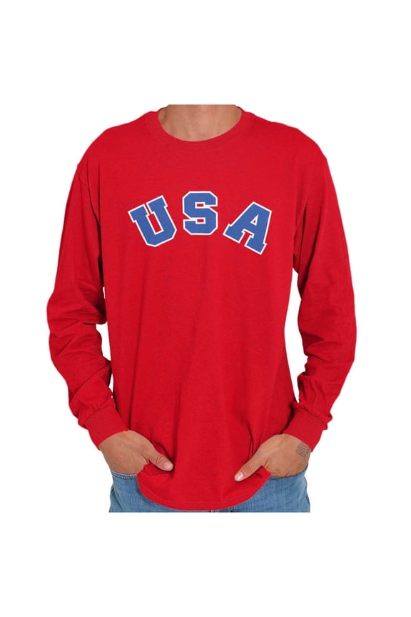 USA United States Patriotic 4th July Long Sleeve TShirt Men Women Brisco Brands S