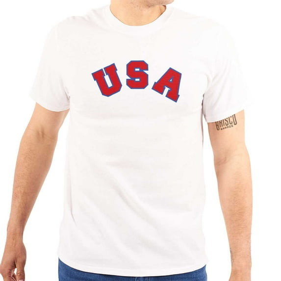 USA United States Patriotic 4th July Plus Size Crewneck Graphic Tee Shirt Brisco Brands 3X