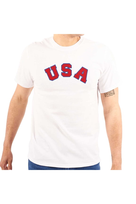 USA United States Patriotic 4th July Plus Size Crewneck Graphic Tee Shirt Brisco Brands 3X