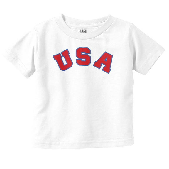 USA United States Patriotic 4th July Toddler Boy Girl T Shirt Infant Toddler Brisco Brands 12M