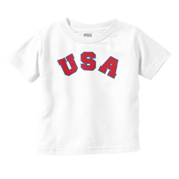 USA United States Patriotic 4th July Toddler Boy Girl T Shirt Infant Toddler Brisco Brands 6M