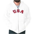 thumbnail image 1 of USA United States Patriotic 4th July Unisex Fleece Graphic Zip Up Hoodie Brisco Brands 3X, 1 of 6