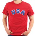 thumbnail image 1 of USA United States Patriotic 4th July Plus Size Crewneck Graphic Tee Shirt Brisco Brands 2X, 1 of 6