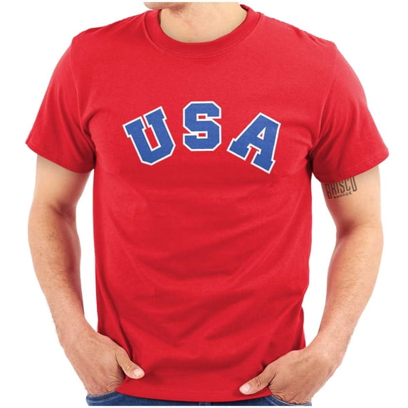 USA United States Patriotic 4th July Plus Size Crewneck Graphic Tee Shirt Brisco Brands 2X