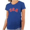 thumbnail image 1 of USA United States Patriotic 4th July Womens Fitted Plus Size Graphic Tee Brisco Brands 2X, 1 of 6