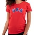 thumbnail image 1 of USA United States Patriotic 4th July Womens Slim Fit Graphic Tee Brisco Brands M, 1 of 6
