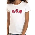 thumbnail image 1 of USA United States Patriotic 4th July Womens Slim Fit Graphic Tee Brisco Brands S, 1 of 6