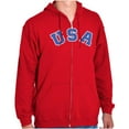thumbnail image 1 of USA United States Patriotic 4th July Zip Up Hoodie Men's Women's Brisco Brands S, 1 of 6