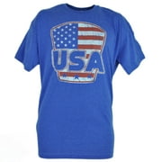 USA United States of America Blue Distressed Tshirt Novelty Tee Medium