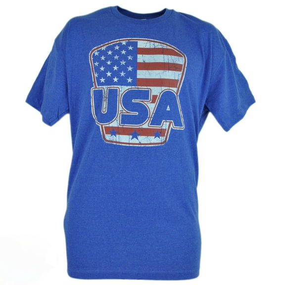USA United States of America Blue Distressed Tshirt Novelty Tee Small