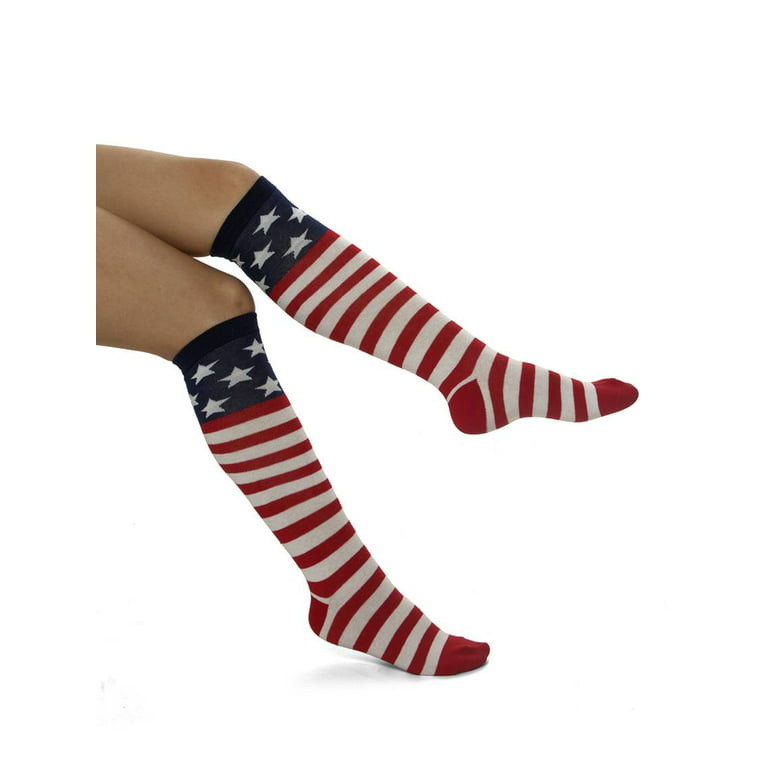  American Flag Dress Socks Made in the USA, Red/White