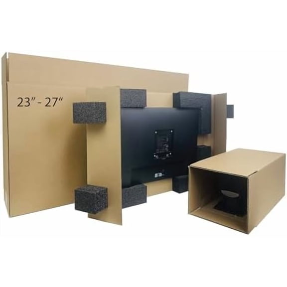 USA Universal 23" - 27" Monitor TV Shipping Box, Secure and Protective Computer Monitor Shipping Box, theBOXlarger$$Office