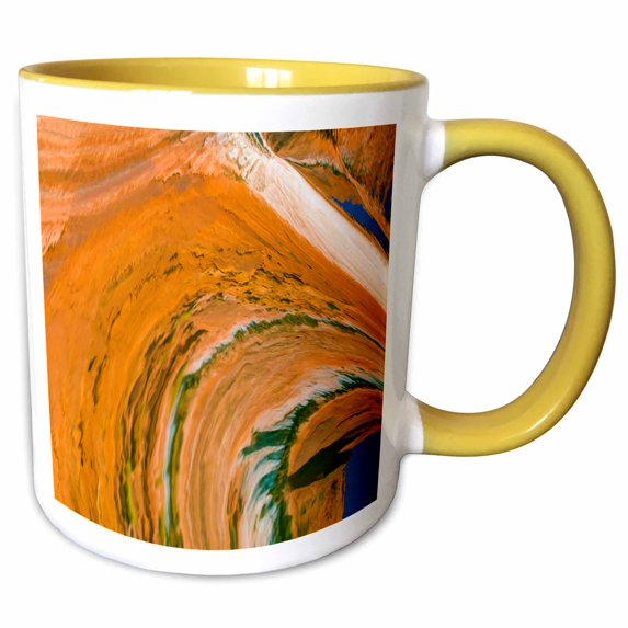 USA, Utah, Glen Canyon NRA. Abstract reflection in Lake Powell. 15oz Two-Tone Yellow Mug mug-207856-13