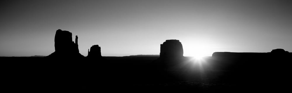USA Utah Monument Valley Sunrise at a landscape Canvas Art - Panoramic Images (27 x 9)