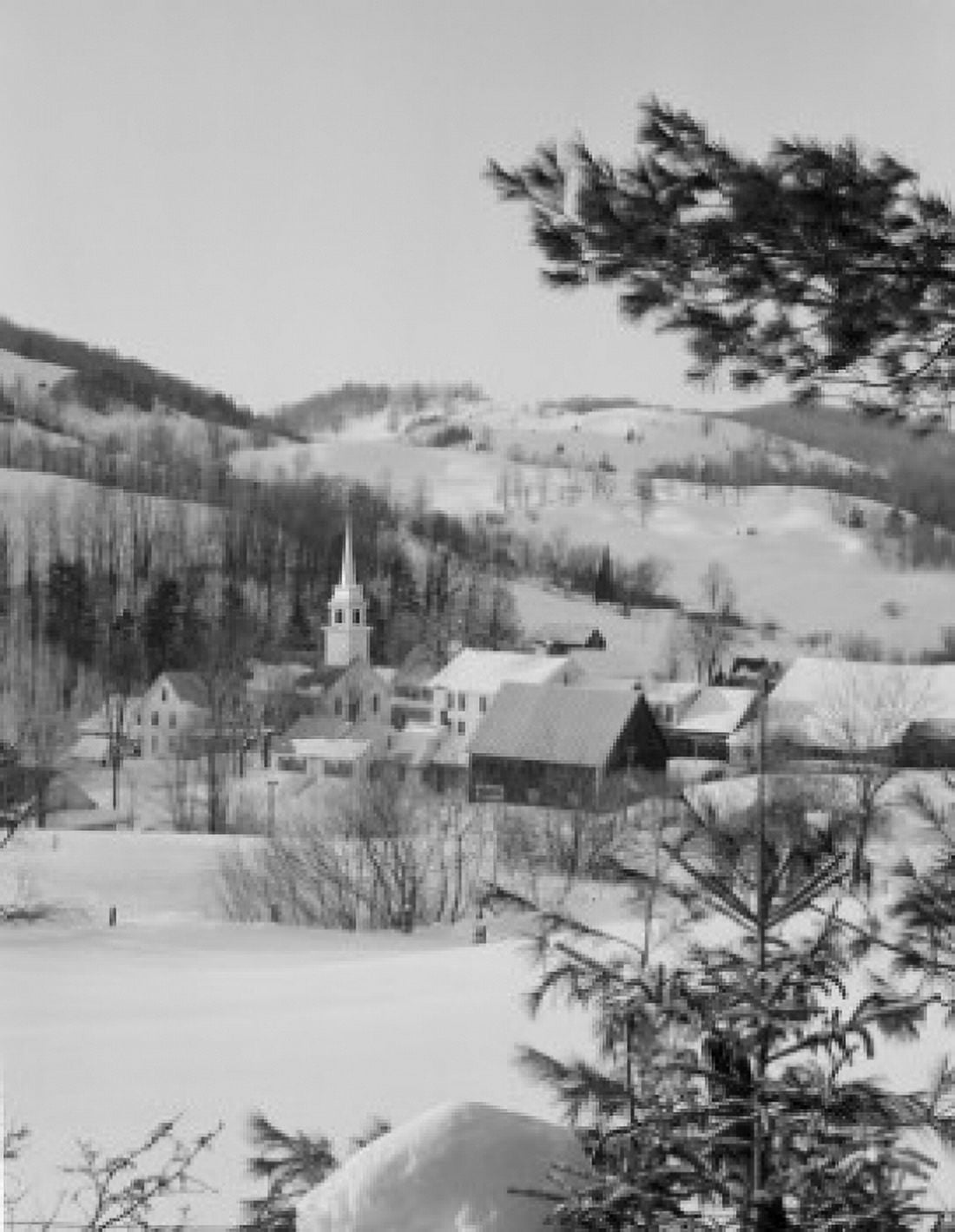 USA Vermont East Corinth Winter view Canvas Art - (24 x 36)