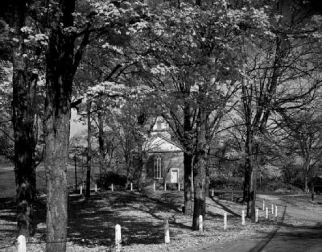 USA Vermont Perkinsville church surrounded by trees Canvas Art - (24 x 36)