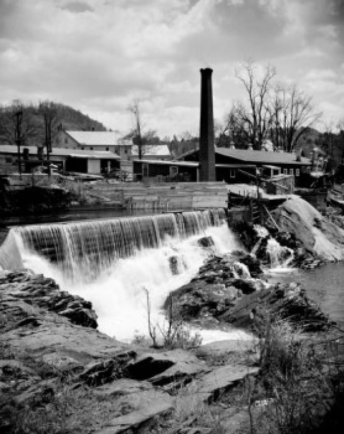 USA Vermont Saxtons waterfall and mill Canvas Art - (24 x 36)