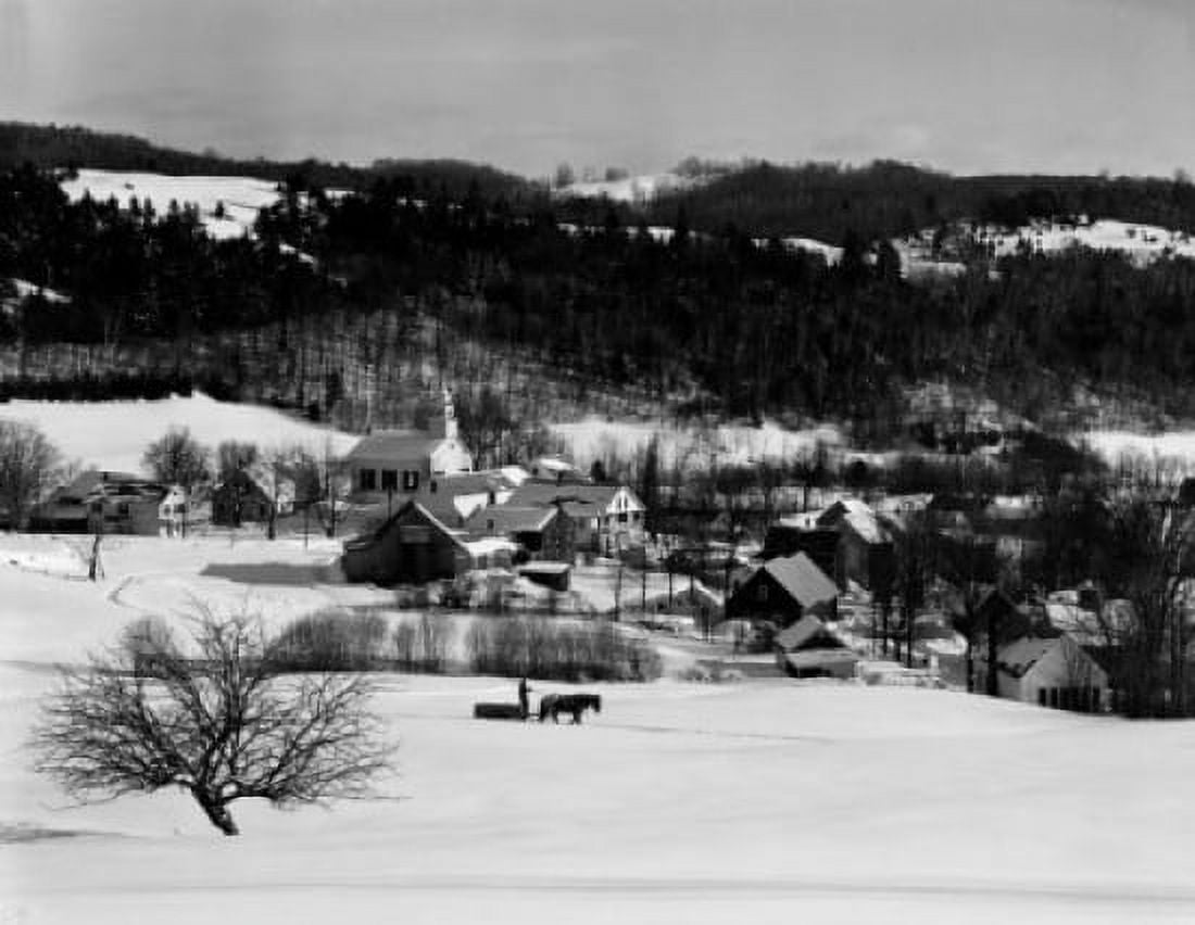 USA Vermont Topsham village in winter Canvas Art - (18 x 24)