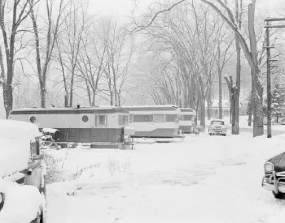 USA Vermont Trailer camp near Montpelier in winter Canvas Art - (24 x 36)