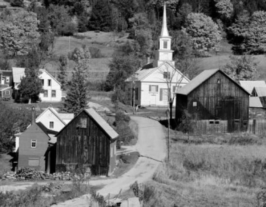 USA Vermont Waits River Church and houses Canvas Art - (24 x 36)