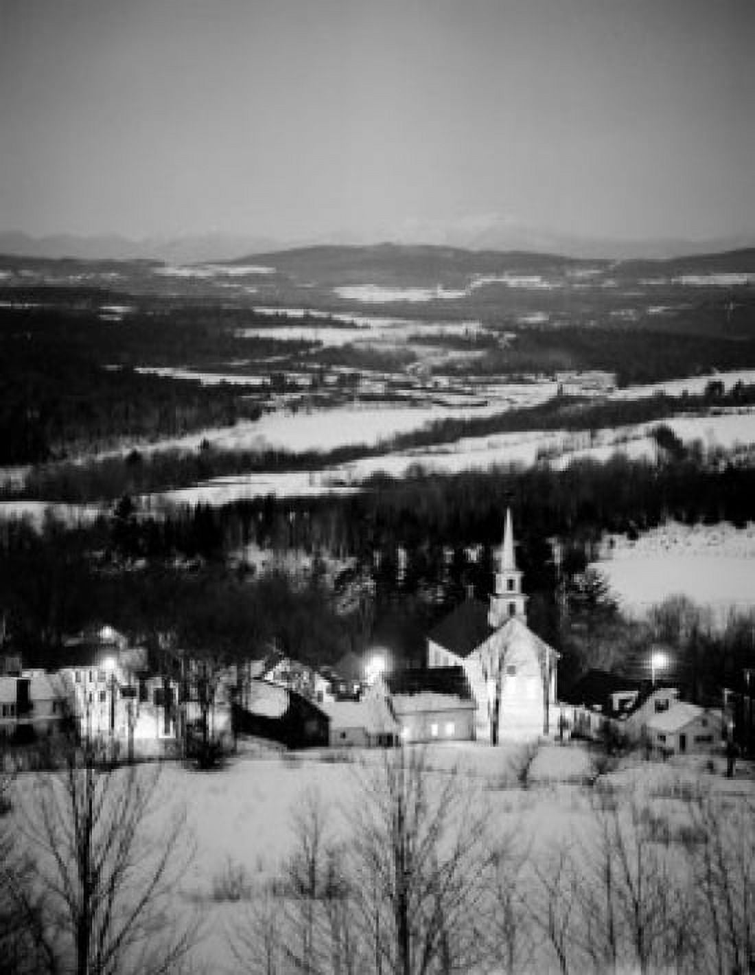 USA Vermont Waterford village at night Canvas Art - (24 x 36)