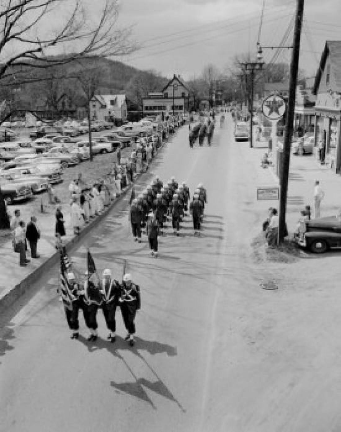 USA Vermont White River Junction parade on town street Canvas Art - (24 x 36)