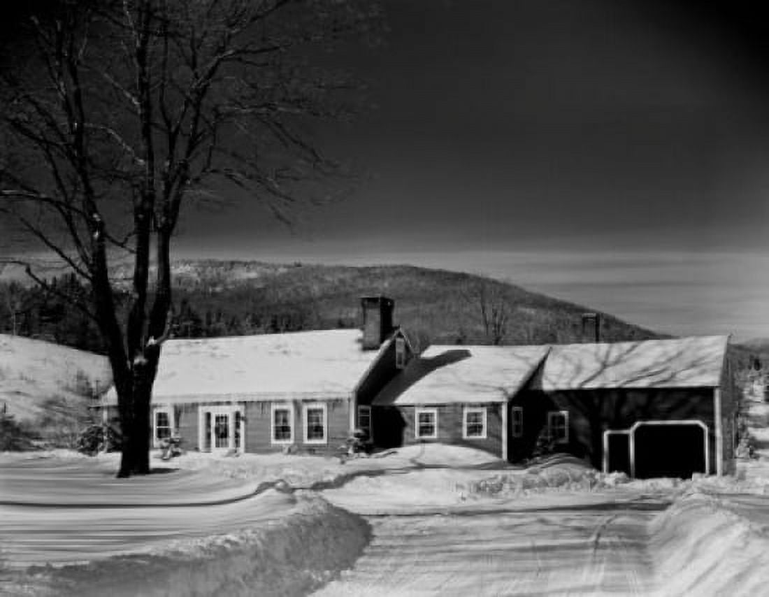 USA Vermont Wooden cottage in winter landscape Canvas Art - (18 x 24)