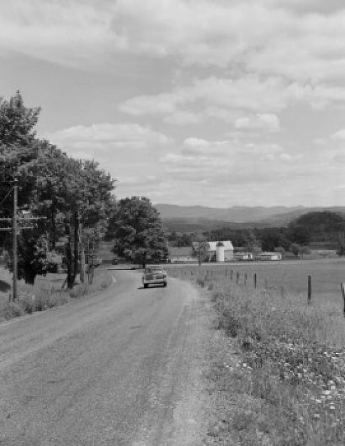 USA Vermont road and farm between Essex Junction and North Williston Canvas Art -  (18 x 24)