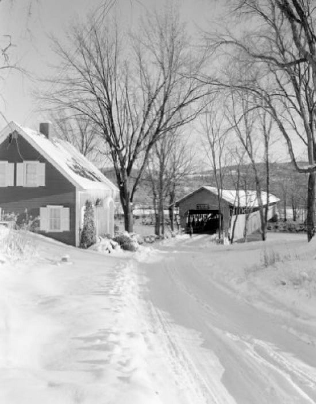 USA Vermont winter landscape Canvas Art - (18 x 24)