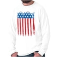 thumbnail image 1 of USA Vertical Distressed American Flag Plus Size Long Sleeve Graphic Tee Shirt Brisco Brands 2X, 1 of 6
