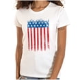 thumbnail image 1 of USA Vertical Distressed American Flag Womens Slim Fit Graphic Tee Brisco Brands M, 1 of 6