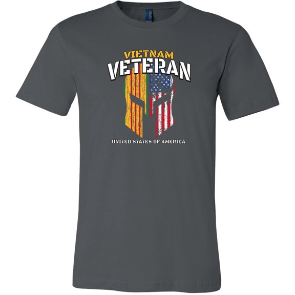 USA Vietnam Veteran Distressed Helmet Soft Premium T-shirt, Medium Asphalt