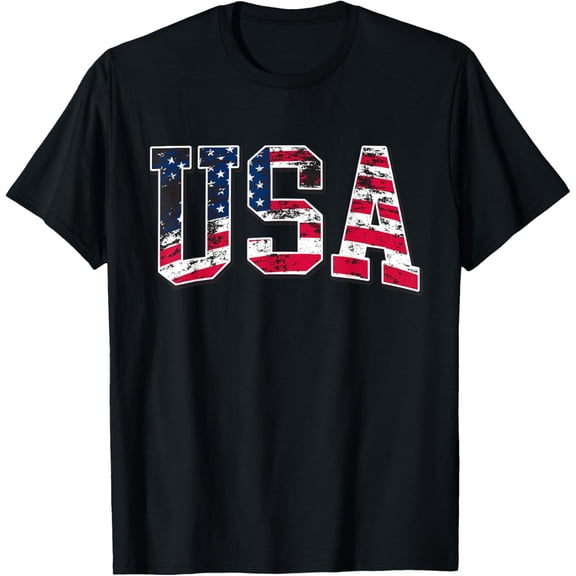 t-shirt USA Vintage American Flag T-Shirt mens,black,women,funny,journey,Crew Neck, Short Sleeve,printing