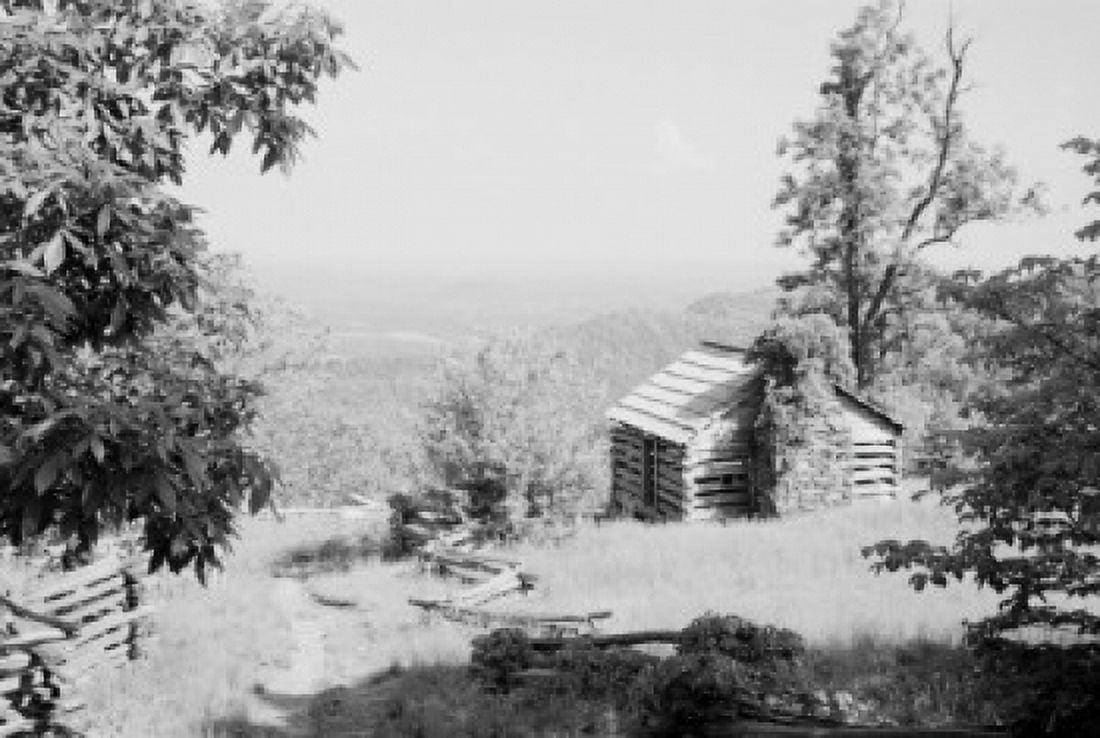 USA Virginia Blue Ridge Parkway Old Trail Family Cabin at Smart View Canvas Art - (18 x 24)