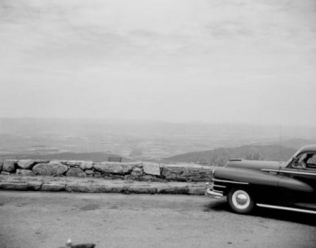 USA Virginia Shenandoah National Park car on mountain road Canvas Art - (24 x 36)