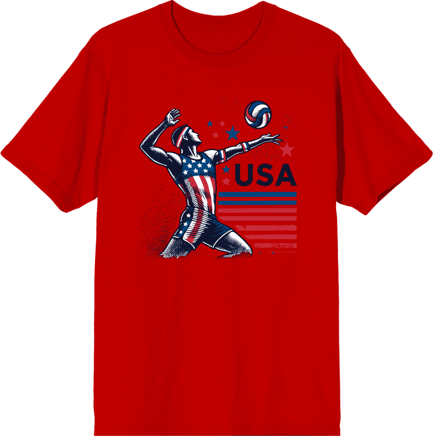 USA Volleyball Adult Red Crew Neck Short Sleeve Tee-XL - Walmart.com