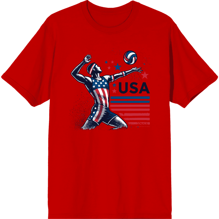USA Volleyball Adult Red Crew Neck Short Sleeve Tee-XL - Walmart.com