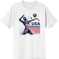 thumbnail image 1 of USA Volleyball Adult White Crew Neck Short Sleeve Tee-Small, 1 of 2