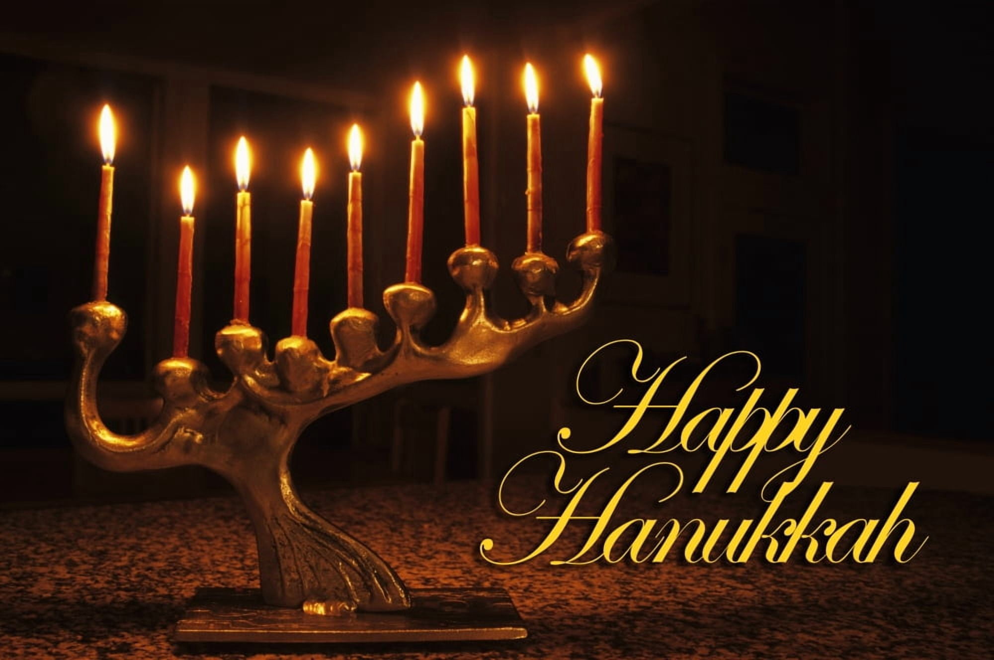 USA Washington Bellevue Menorah with all candles lit for Chanukah Canvas Art - John & Lisa Merrill  Danita Delimont (34 x 22)