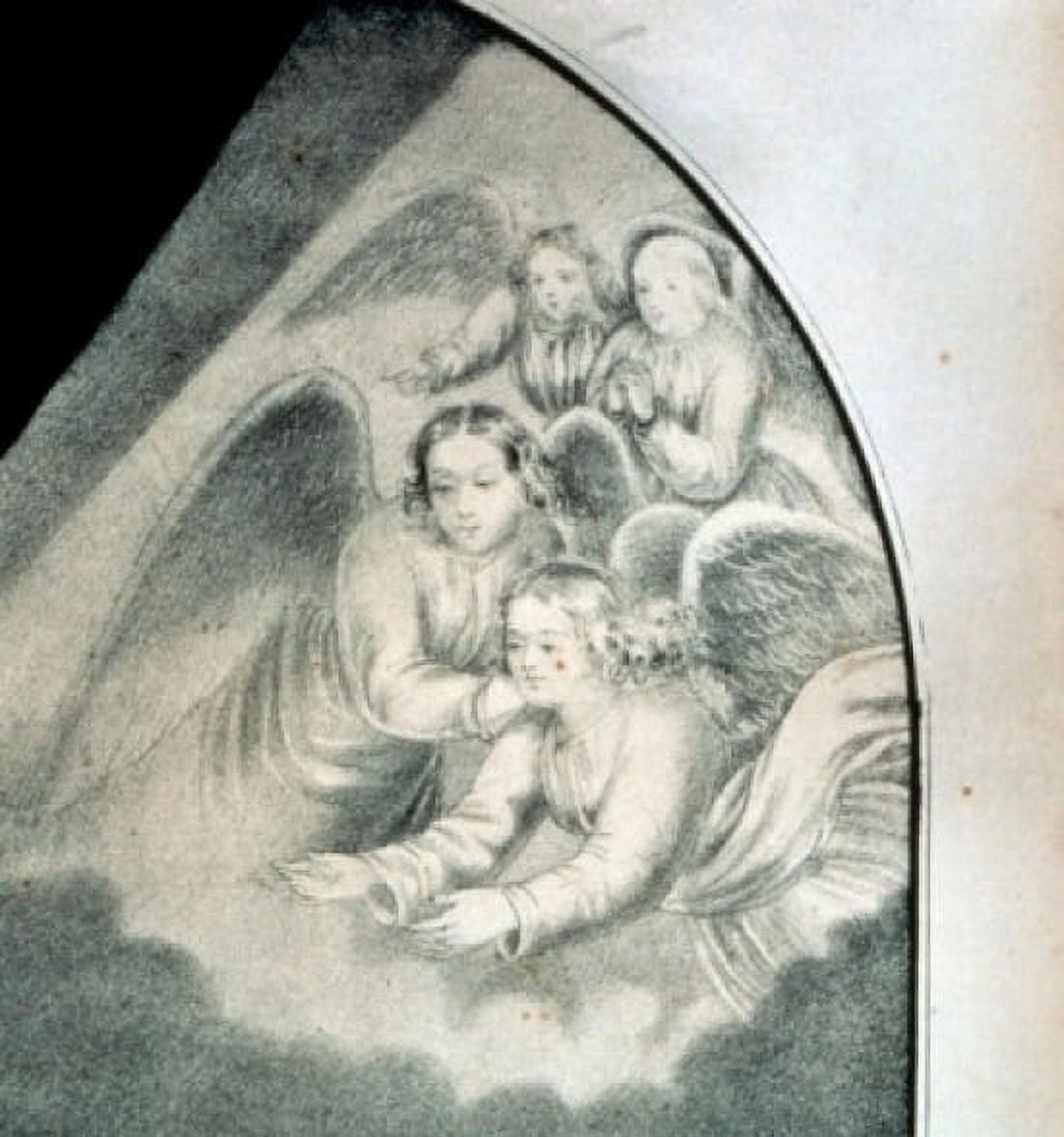 USA Washington DC Library of Congress Believers Vision Mount deal with angels from Currier & Ives color lithograph (1834-1907) Canvas Art - Currier and Ives (18 x 24)