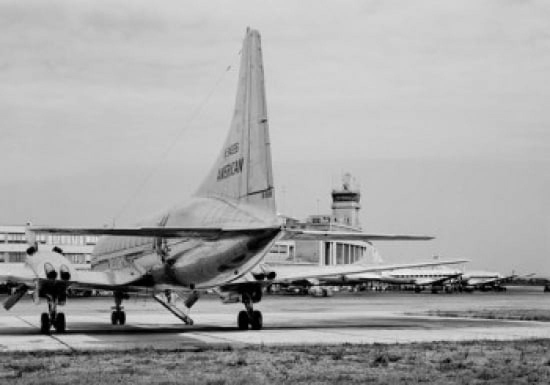 USA Washington DC National Airport with plane in foreground Canvas Art - (24 x 36)