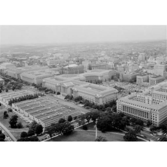USA Washington DC View From Washington Monument Showing Constitution Avenue Poster Print - 18 x 24 in.