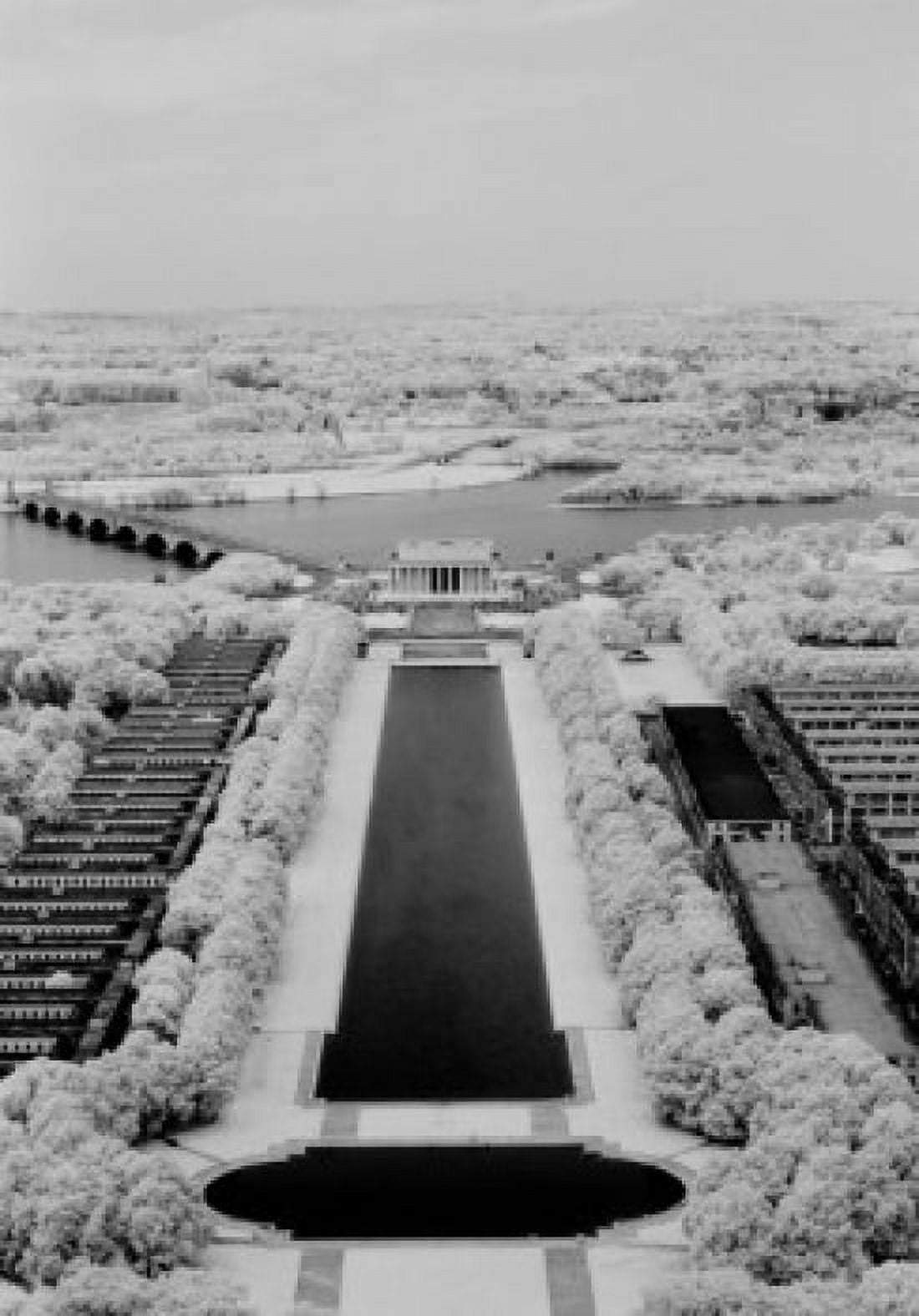 USA Washington DC view from Washington Monument view showing Lincoln Memorial Navy Dept Buildings and Arlington Canvas Art - (24 x 36)